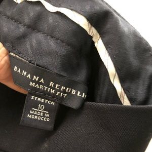 Black spring-weight dress wool trousers